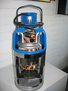 Bomba submergible de pou.