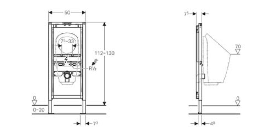 D'altura ajustable entre 1120 i 1300 mm, per a sistema de descàrrega vist
