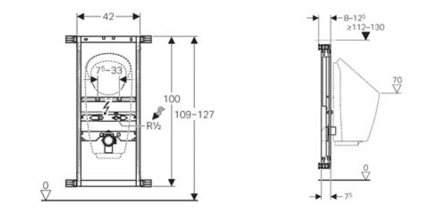 D'altura ajustable entre 1090 i 1270 mm, per a sistema de descàrrega vist